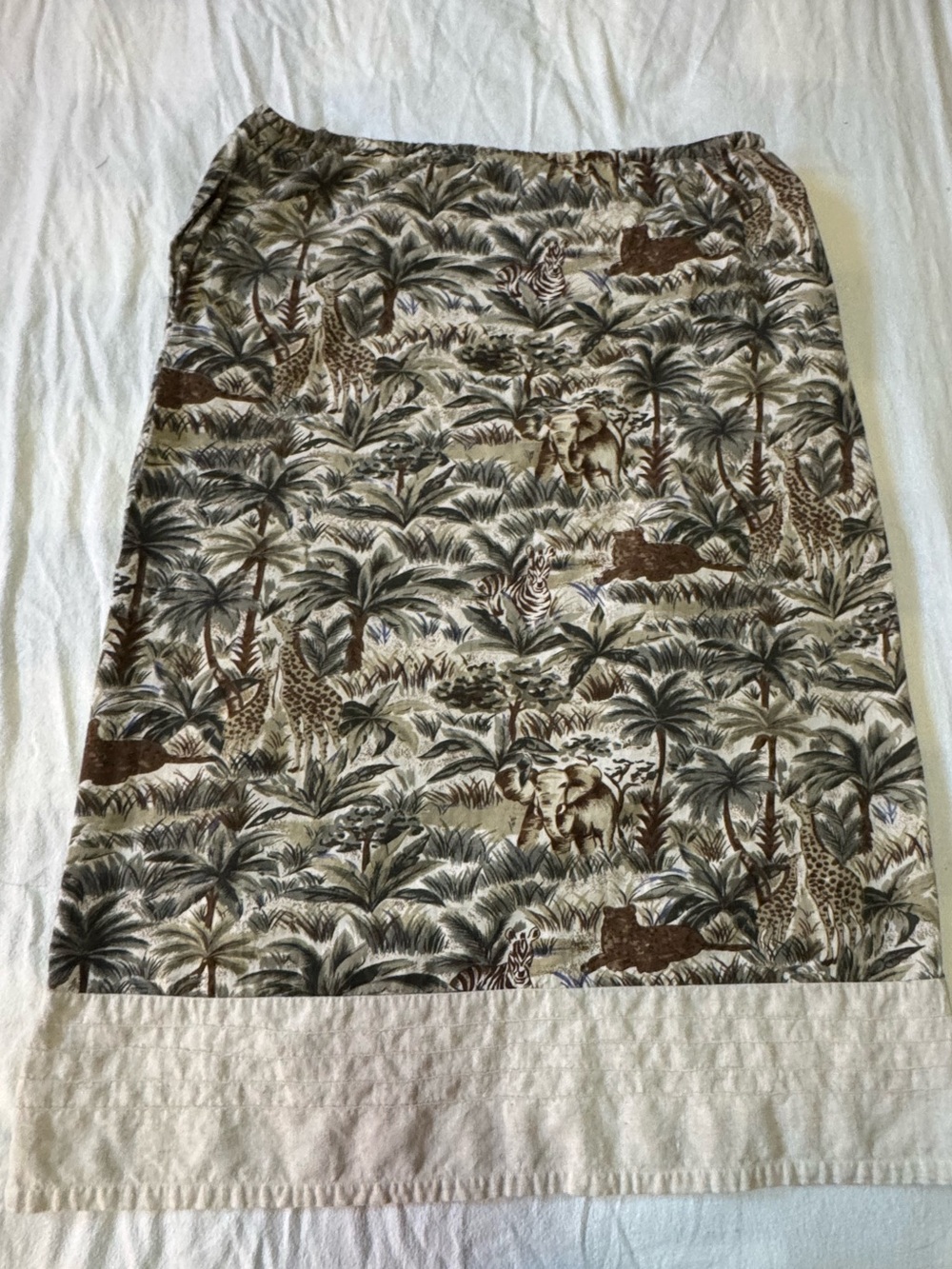 Tantrums Cotton Tropical Jungle Animal Print Skirt — Size L